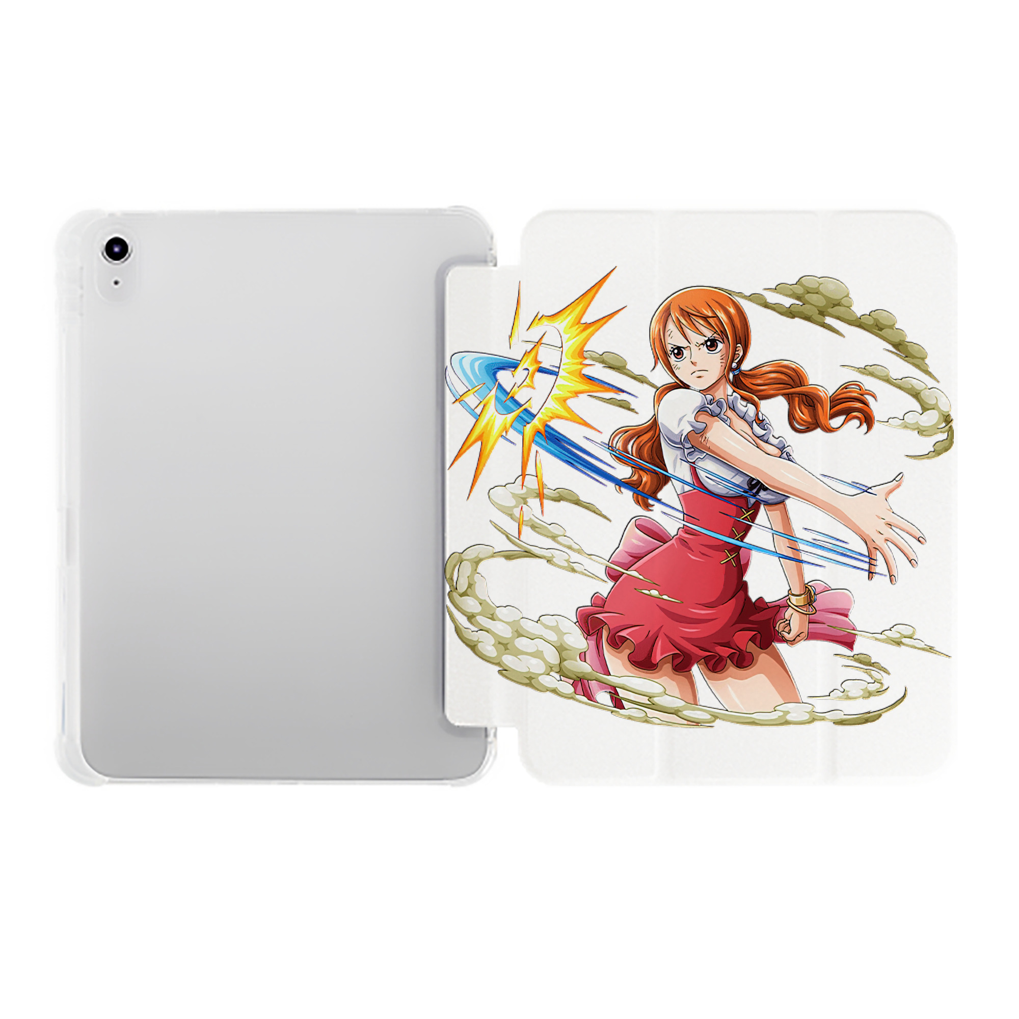 （画像用） ワンピース ナミ ONE PIECE Nami IPad ケース ペン収納付き 三つ折りスタンド PUレザー×シリコン 対応機種9.5/10.5/10.9インチ